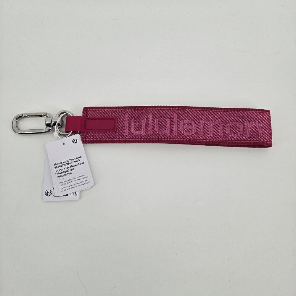 NWT Never Lost Keychain *Metallic Wordmark - Berry Rumble